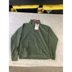 Member's Mark Sandwash Quarter Zip Pullover Mens XS Green Relaxed Fit NWT